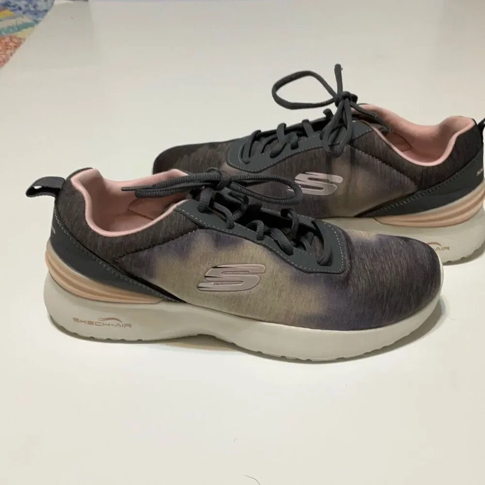 Skechers Skech-Air Grey and Pink Sneakers, 9. Memory Foam